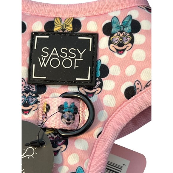 Disney Sassy Woof Minnie Mouse Adjustable Dog Harness Pink Polka Dot Size XS NWT - Picture 2 of 6
